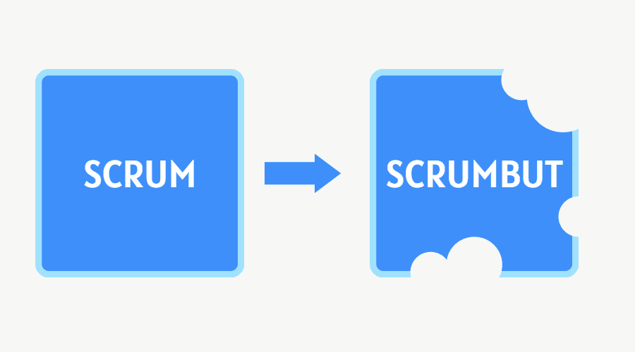 A schematic drawing visualizing ScrumBut.