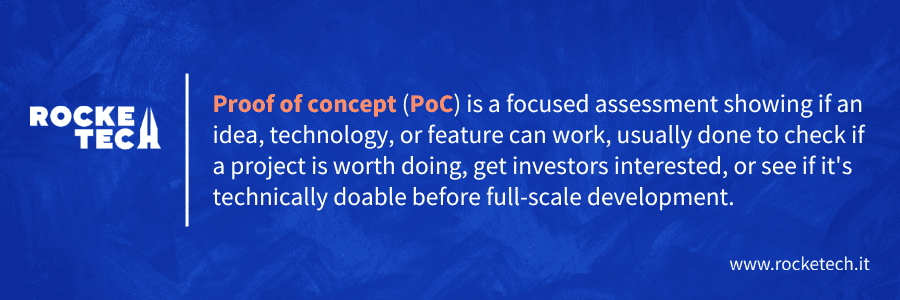 A simple quote explaining what proof of concept is in software development