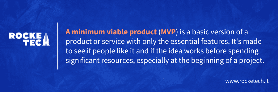 An infographic briefly explaining what an MVP in custom software development.