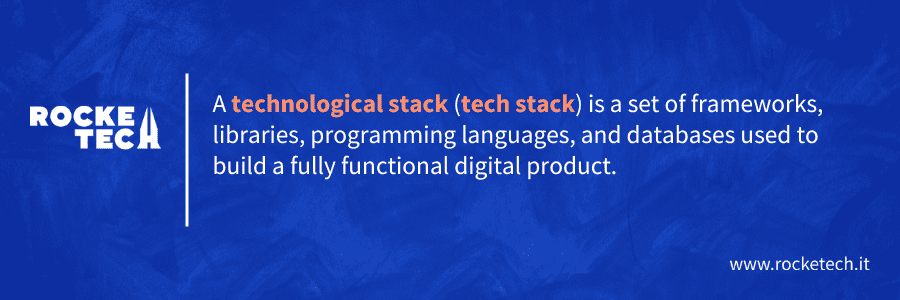 A visual explaining what a technological stack is.